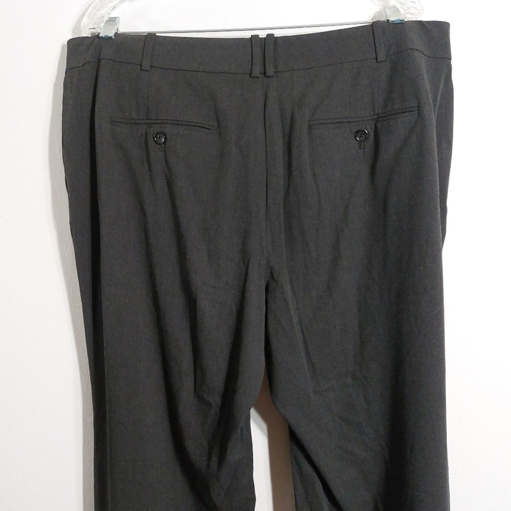 SOLD Ann Taylor Charcoal Gray Flat Front Straight Leg Dress Pants Size 16 - Picture 8 of 9